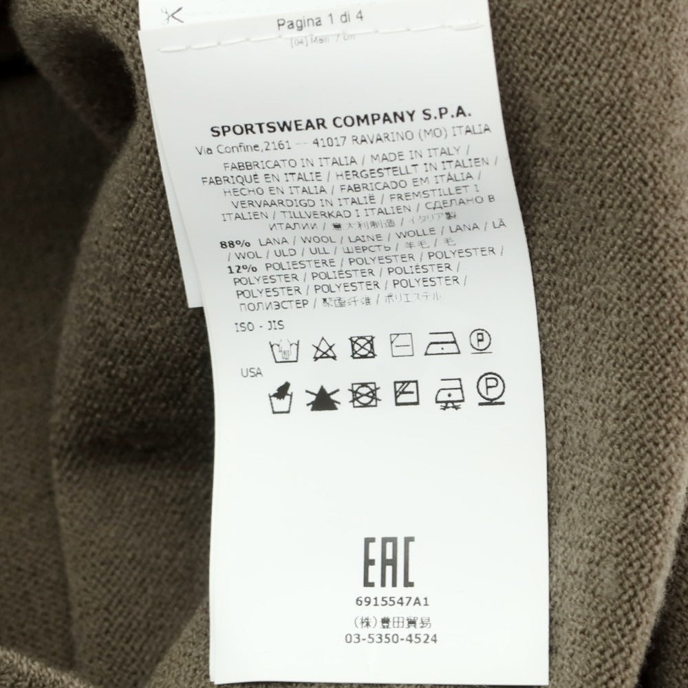 【中古】ストーンアイランド STONE ISLAND ハイゲージ ウールポリエステル クルーネックニット グレイッシュオリーブ【 M 】【 状態ランクA 】【 メンズ 】