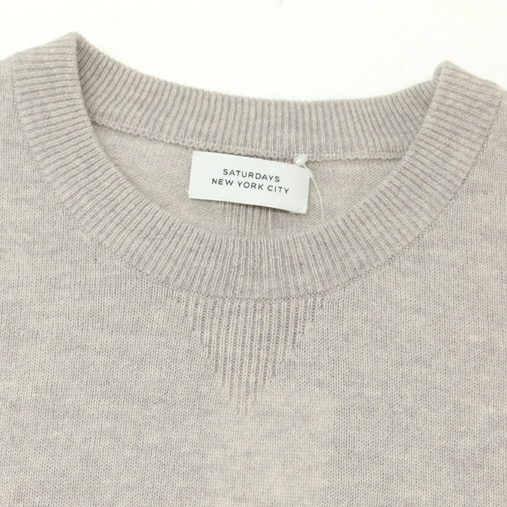 【中古】サタデーズ ニューヨークシティ Saturdays NYC ハイゲージ ウール クルーネックニット ラベンダーベージュ【 S 】【 状態ランクB 】【 メンズ 】