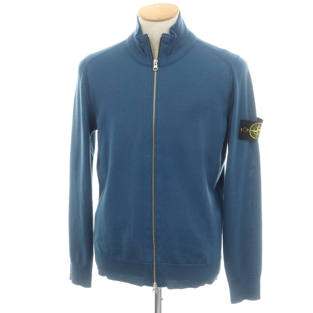 【中古】ストーンアイランド STONE ISLAND ハイゲージ スタンドカラー ジップアップ カーディガン ダルブルー【 S 】【 状態ランクB 】【 メンズ 】