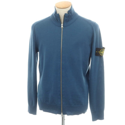 【中古】ストーンアイランド STONE ISLAND ハイゲージ スタンドカラー ジップアップ カーディガン ダルブルー【 S 】【 状態ランクB 】【 メンズ 】