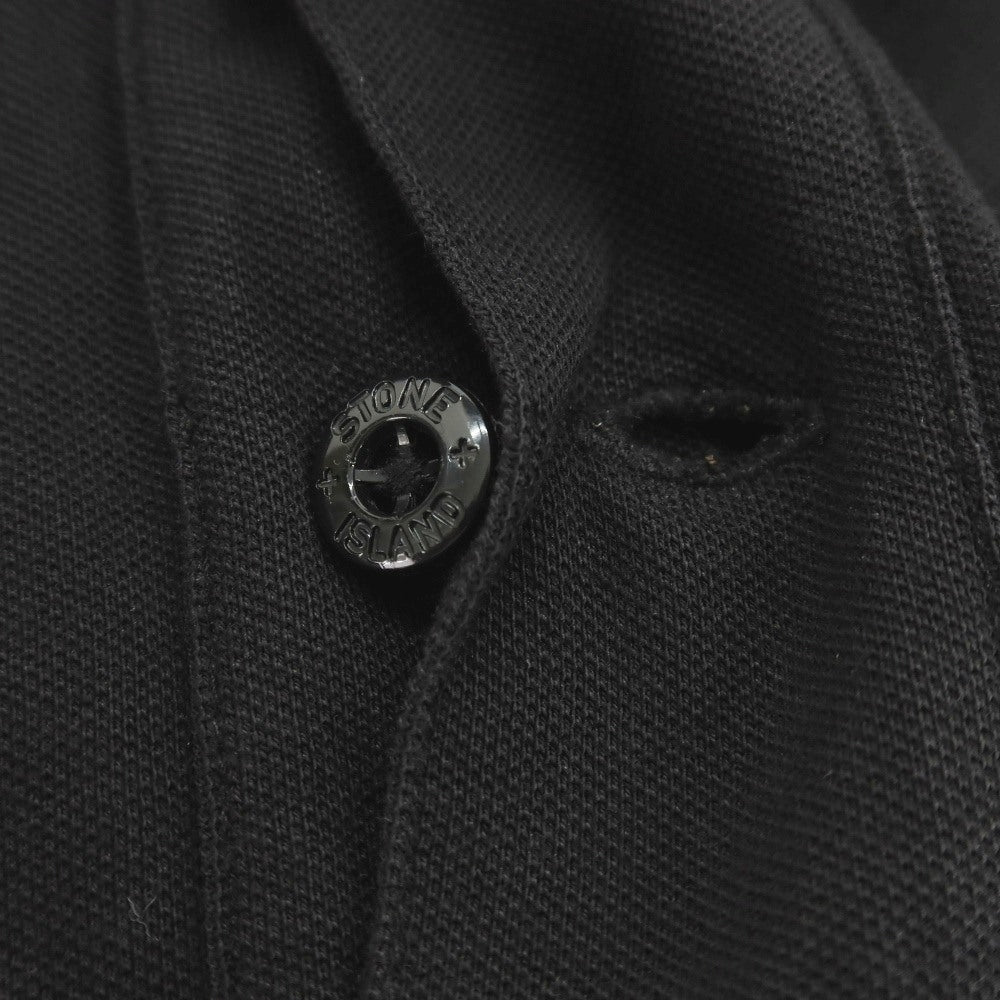 【中古】ストーンアイランド STONE ISLAND コットンポリウレタン 半袖ポロシャツ ブラック【サイズL】【 状態ランクC 】【 メンズ 】
