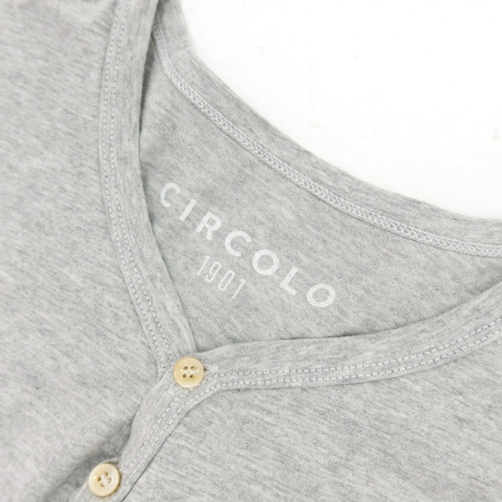 【中古】チルコロ1901 CIRCOLO 1901 コットン ヘンリーネック 半袖Ｔシャツ グレー【サイズＭ】【 状態ランクB 】【 メンズ 】