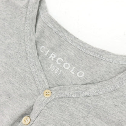 【中古】チルコロ1901 CIRCOLO 1901 コットン ヘンリーネック 半袖Ｔシャツ グレー【サイズＭ】【 状態ランクB 】【 メンズ 】