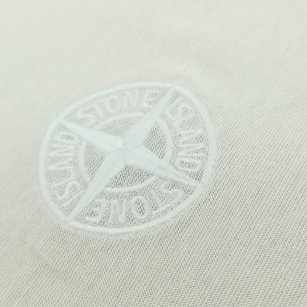 【中古】ストーンアイランド STONE ISLAND コットン ロゴ刺しゅう クルーネック 半袖Ｔシャツ ペールブルーグリーン【サイズS】【 状態ランクB 】【 メンズ 】