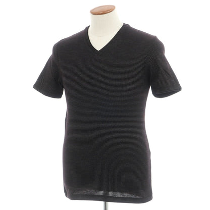 【中古】シーケーカルバンクライン ck コットンポリエステル ボーダー Vネック 半袖Ｔシャツ ブラック【サイズM】【 状態ランクB 】【 メンズ 】