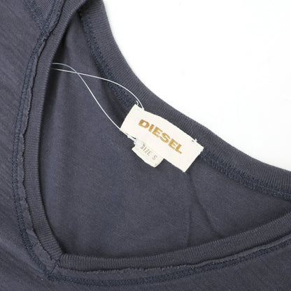 【中古】ディーゼル DIESEL コットン Vネック 半袖Ｔシャツ ネイビーグレー【サイズS】【 状態ランクB 】【 メンズ 】
