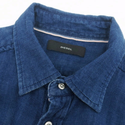 【中古】ディーゼル DIESEL ガーゼコットン カジュアルシャツ ダークブルー【 S 】【 状態ランクC 】【 メンズ 】