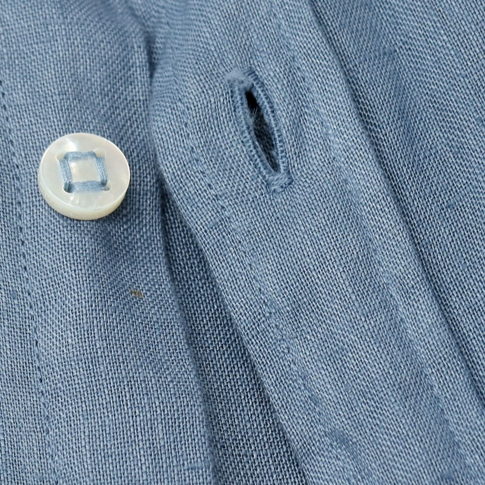 【中古】ヤコブコーエン JACOB COHEN J8066 リネン ワイドカラー カジュアルシャツ スモーキーブルー【サイズ39】【 状態ランクC 】【 メンズ 】