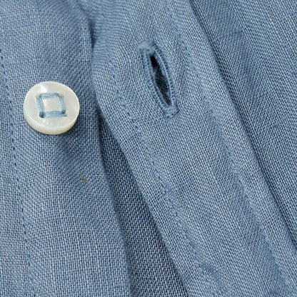 【中古】ヤコブコーエン JACOB COHEN J8066 リネン ワイドカラー カジュアルシャツ スモーキーブルー【サイズ39】【 状態ランクC 】【 メンズ 】