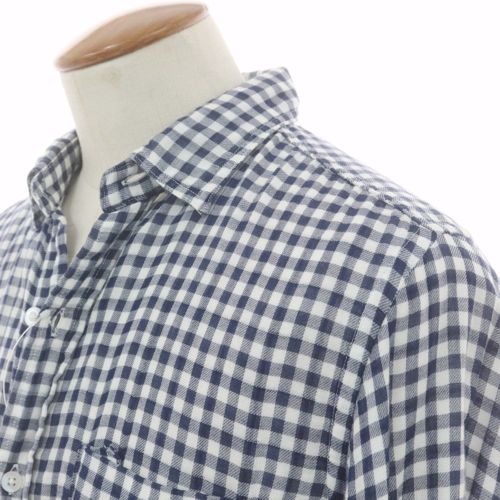 【中古】ヤヌーク YANUK チェック カジュアルシャツ ネイビーxホワイト【 M 】【 状態ランクB 】【 メンズ 】