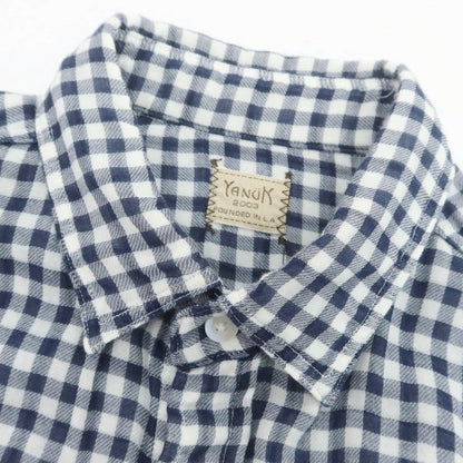 【中古】ヤヌーク YANUK チェック カジュアルシャツ ネイビーxホワイト【 M 】【 状態ランクB 】【 メンズ 】