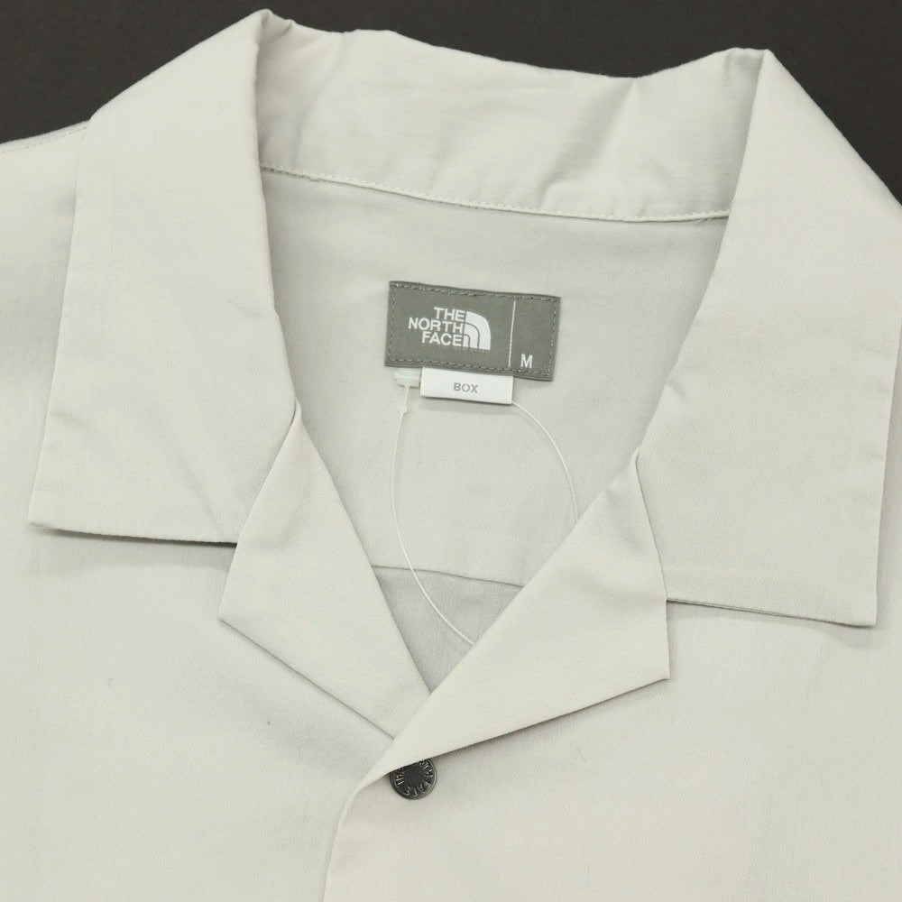 【中古】ザノースフェイス THE NORTH FACE BOX ナイロン オープンカラー 半袖シャツ ライトグレー【サイズM】【 状態ランクB 】【 メンズ 】