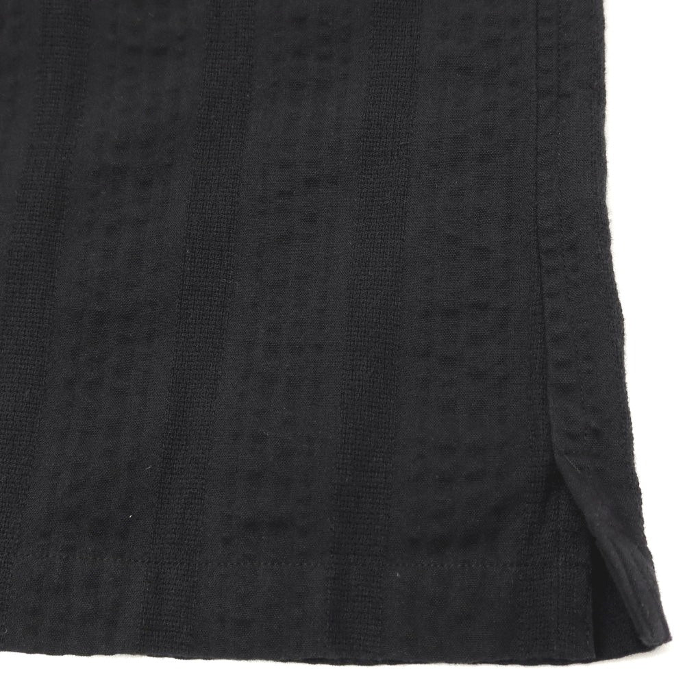 【中古】ジャンネット giannetto コットン シアサッカー ストライプ オープンカラー 半袖シャツ ブラック【サイズS】【 状態ランクB 】【 メンズ 】