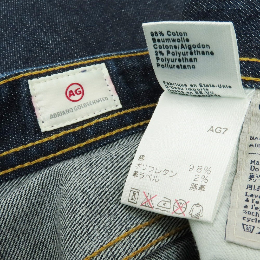 【中古】エージー アドリアーノゴールドシュミット AG Adriano Goldschmied THE WOODBLOCK ストレッチコットン ジーンズ デニムパンツ ネイビー【 31 】【 状態ランクB 】【 メンズ 】