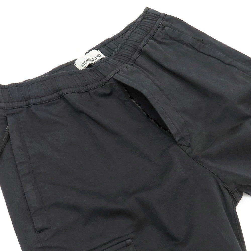 【中古】ストーンアイランド STONE ISLAND ストレッチ コットンウール イージーカーゴパンツ ブラック【 31 】【 状態ランクC 】【 メンズ 】