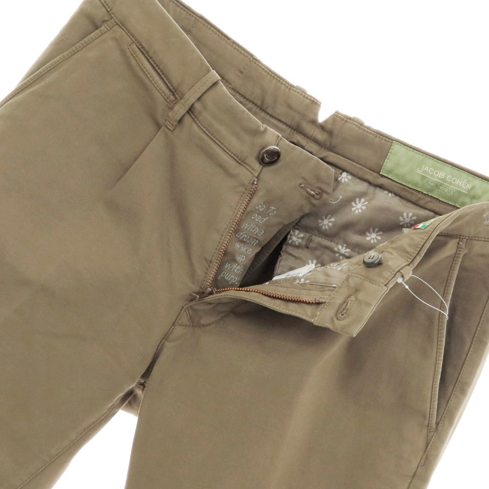 【中古】ヤコブコーエン JACOB COHEN ALEX ストレッチ コットンレーヨン カジュアルスラックスパンツ カーキ系【 32 】【 状態ランクB 】【 メンズ 】