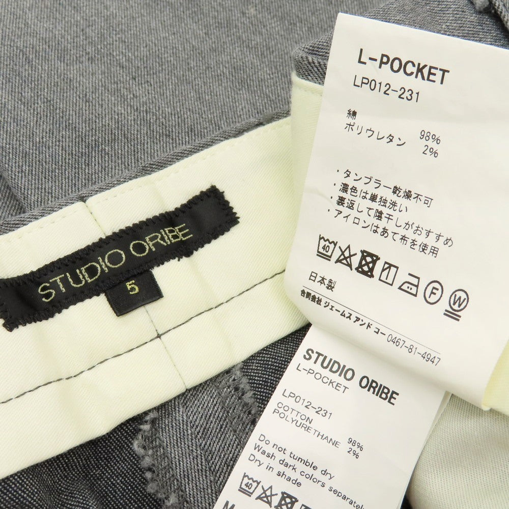 【中古】スタジオオリベ STUDIO ORIBE L-POCKET ストレッチコットン ワークパンツ グレー【 5 】【 状態ランクB 】【 メンズ 】
