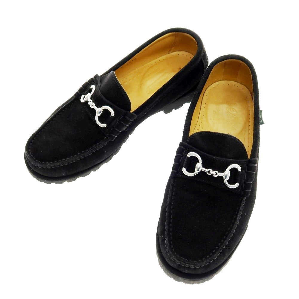 【中古】パラブーツ Paraboot スエード ビットローファー ブラック【 7 】【 状態ランクA 】【 メンズ 】