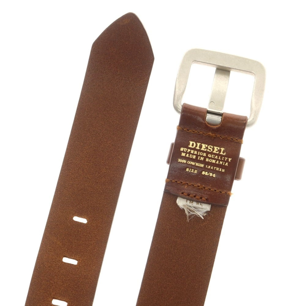 【中古】ディーゼル DIESEL カウレザー ベルト ブラウン【 85 】【 状態ランクC 】【 メンズ 】