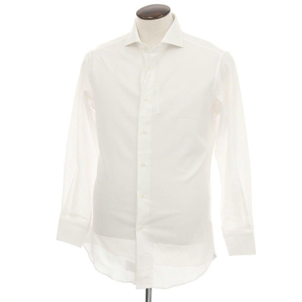 【中古】【未使用】シップス SHIPS コットン ホリゾンタルカラー ドレスシャツ ホワイト【サイズ41】【 状態ランクS 】【 メンズ 】