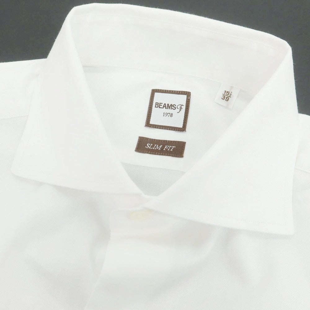【中古】ビームスエフ BEAMS F ツイルコットン ドレスシャツ ホワイト【 39 】【 状態ランクB 】【 メンズ 】
