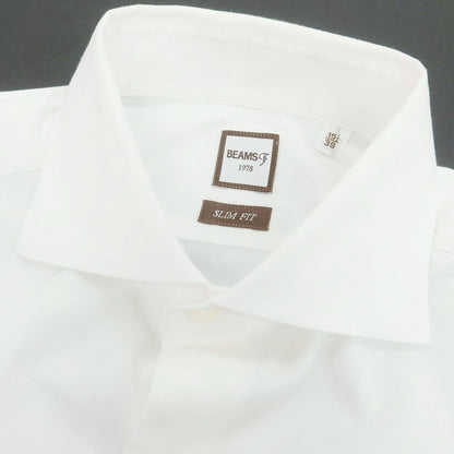【中古】ビームスエフ BEAMS F ツイルコットン ドレスシャツ ホワイト【 39 】【 状態ランクB 】【 メンズ 】