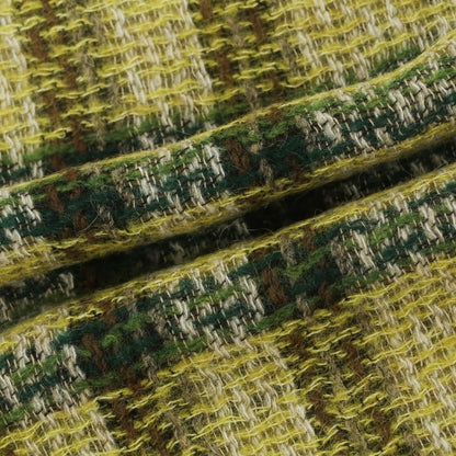 【中古】カメルッチ アルキヴィオ CAMERUCCI ARCHIVIO ウールアクリルナイロンモヘア チェック 大判 ストール グリーン【 状態ランクB 】【 ユニセックス 】