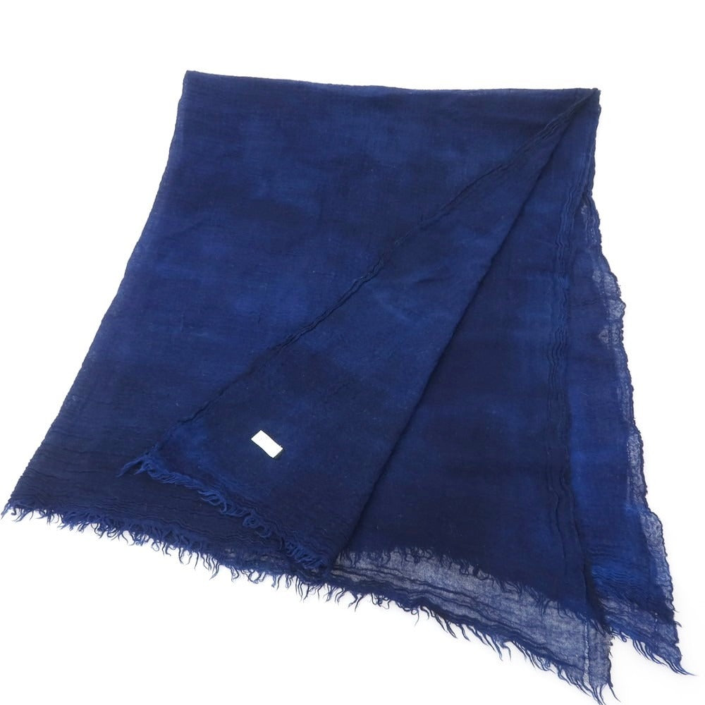【中古】フランコフェラーリ FRANCO FERRARI ウールカシミヤ 大判 ストール ネイビー【 状態ランクB 】【 ユニセックス 】