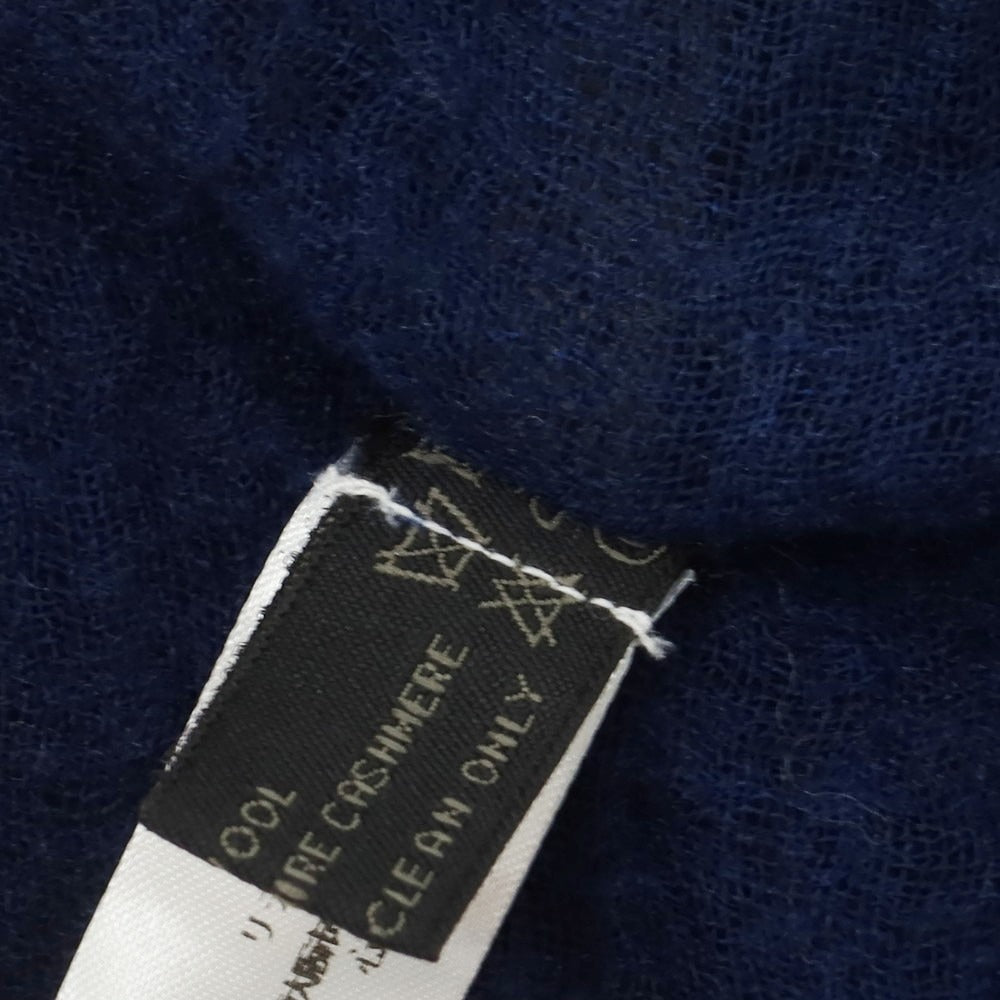 【中古】フランコフェラーリ FRANCO FERRARI ウールカシミヤ 大判 ストール ネイビー【 状態ランクB 】【 ユニセックス 】