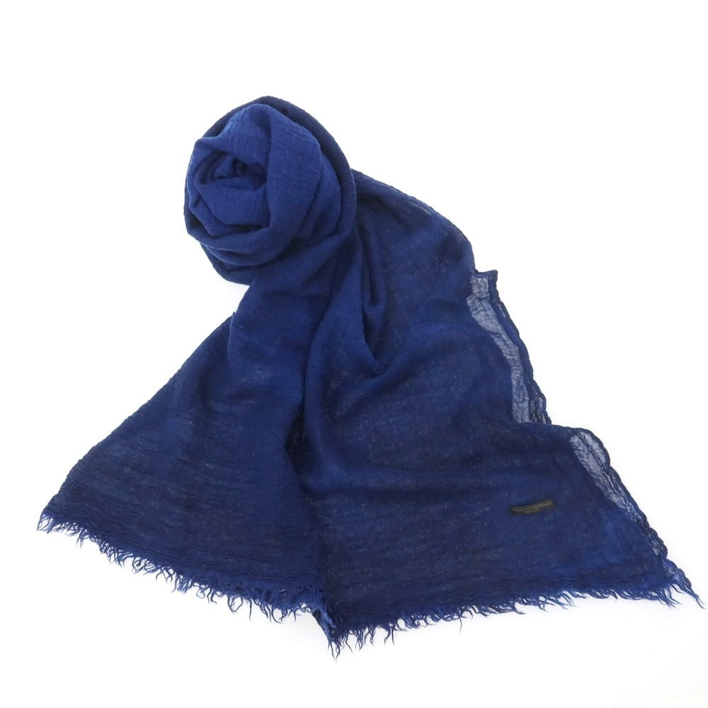 【中古】フランコフェラーリ FRANCO FERRARI ウールカシミヤ 大判 ストール ネイビー【 状態ランクB 】【 ユニセックス 】