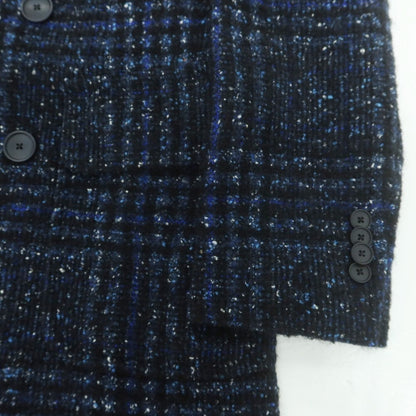 【中古】タリアトーレ TAGLIATORE ウールナイロン チェック ポロコート ネイビーxブラック【 48 】【 状態ランクB 】【 メンズ 】