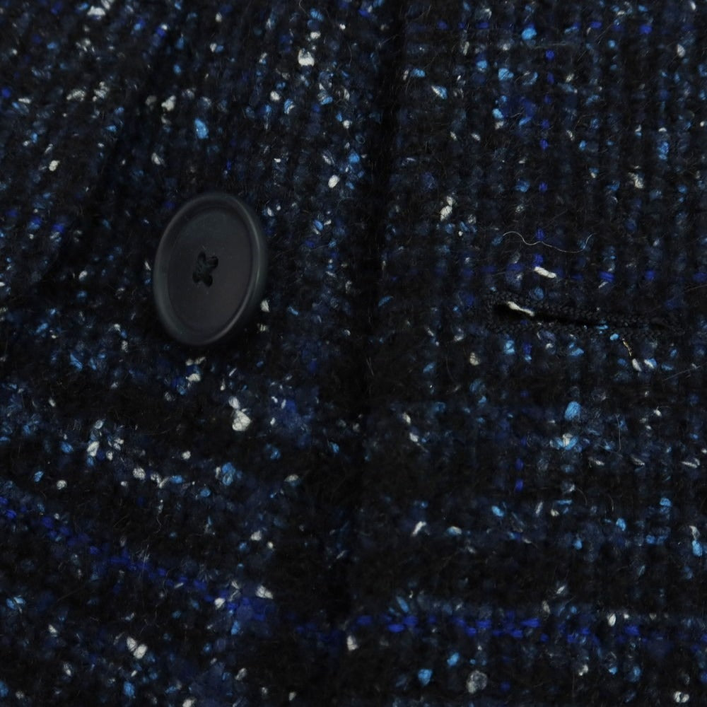 【中古】タリアトーレ TAGLIATORE ウールナイロン チェック ポロコート ネイビーxブラック【 48 】【 状態ランクB 】【 メンズ 】