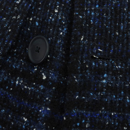 【中古】タリアトーレ TAGLIATORE ウールナイロン チェック ポロコート ネイビーxブラック【 48 】【 状態ランクB 】【 メンズ 】