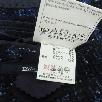 【中古】タリアトーレ TAGLIATORE ウールナイロン チェック ポロコート ネイビーxブラック【 48 】【 状態ランクB 】【 メンズ 】