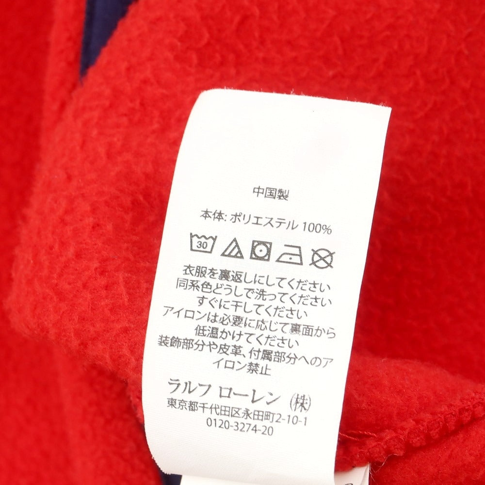 【中古】ポロ ラルフローレン Polo Ralph Lauren ポリエステル ハーフスナップ フリースジャケット ブルーxレッド【 M 】【 状態ランクB 】【 メンズ 】