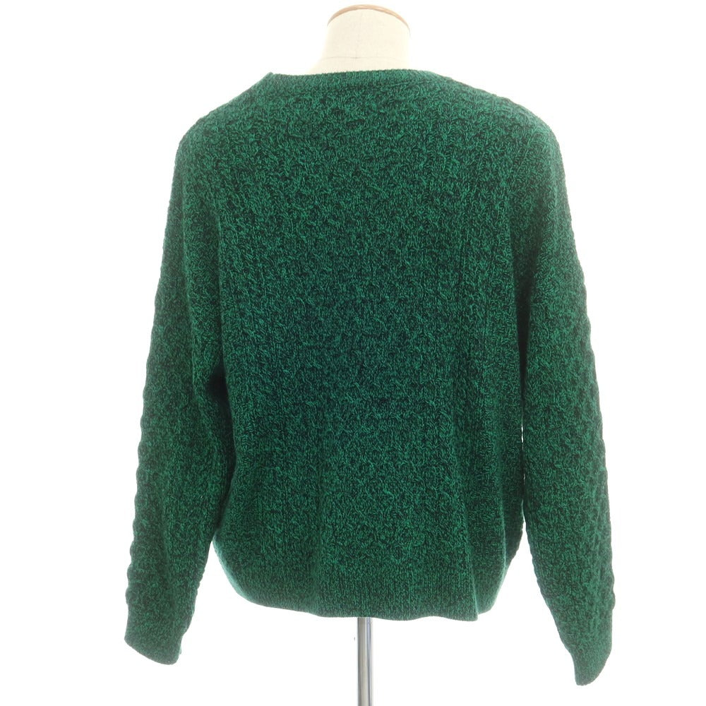 【中古】トップマン TOPMAN ミドルゲージ アクリル クルーネックニット グリーンxブラック【 M 】【 状態ランクB 】【 メンズ 】