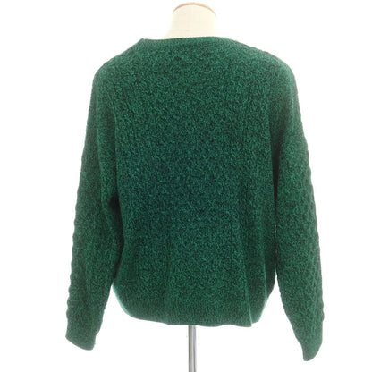 【中古】トップマン TOPMAN ミドルゲージ アクリル クルーネックニット グリーンxブラック【 M 】【 状態ランクB 】【 メンズ 】