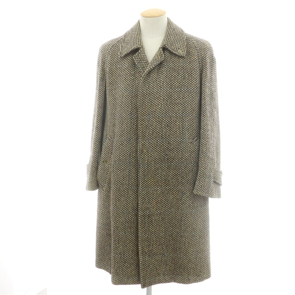 【中古】バーバリーズ Burberrys ウール ステンカラーコート ホワイトxブラック【 36 】【 状態ランクC 】【 メンズ 】