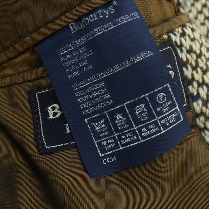 【中古】バーバリーズ Burberrys ウール ステンカラーコート ホワイトxブラック【 36 】【 状態ランクC 】【 メンズ 】