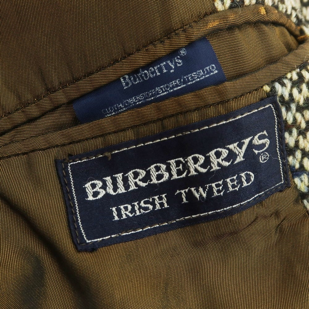 【中古】バーバリーズ Burberrys ウール ステンカラーコート ホワイトxブラック【 36 】【 状態ランクC 】【 メンズ 】