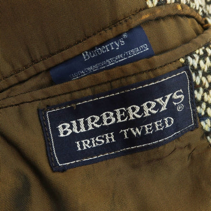 【中古】バーバリーズ Burberrys ウール ステンカラーコート ホワイトxブラック【 36 】【 状態ランクC 】【 メンズ 】