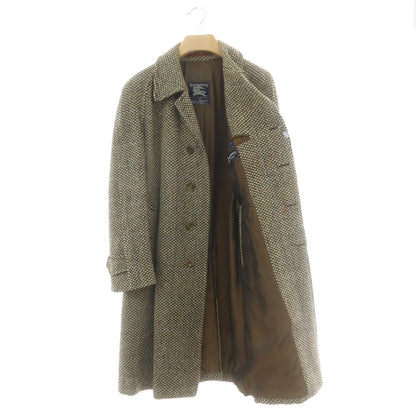 【中古】バーバリーズ Burberrys ウール ステンカラーコート ホワイトxブラック【 36 】【 状態ランクC 】【 メンズ 】