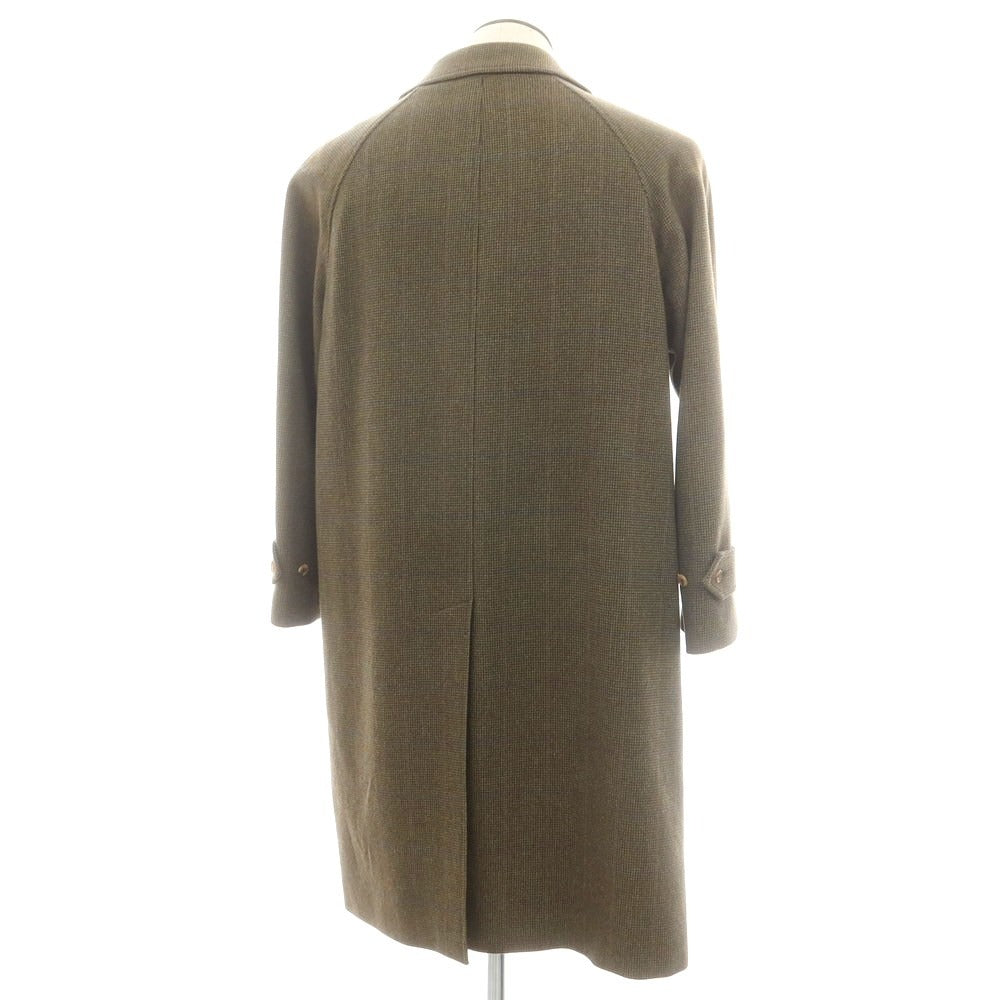 【中古】バタクハウスカット batak house cut ウール チェック ステンカラーコート グリーンxネイビー【 表記なし（L位） 】【 状態ランクB 】【 メンズ 】