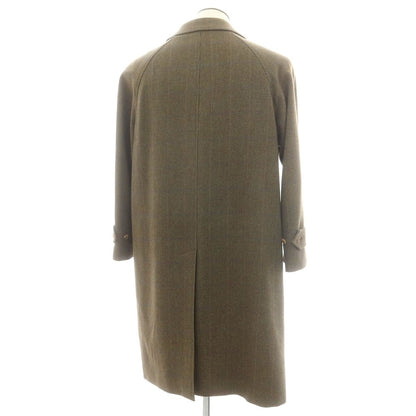 【中古】バタクハウスカット batak house cut ウール チェック ステンカラーコート グリーンxネイビー【 表記なし（L位） 】【 状態ランクB 】【 メンズ 】