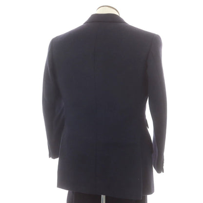 【中古】バタクハウスカット batak house cut ウール スリーピース 3つボタンスーツ ネイビー【 サイズ表記なし（Ｌ位） 】【 状態ランクD 】【 メンズ 】