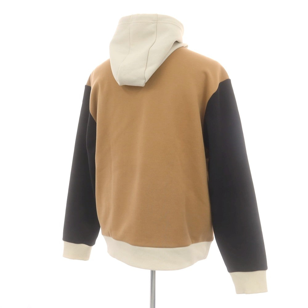 【中古】ヒューゴボス HUGO BOSS コットンポリエステル ジップアップ パーカー ベージュxブラック【 XXL 】【 状態ランクC 】【 メンズ 】