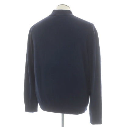 【中古】グレイソン GREYSON ウールカシミヤ ハーフジップ プルオーバーニット ネイビー【 XL 】【 状態ランクC 】【 メンズ 】