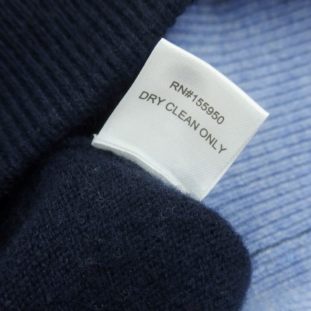 【中古】グレイソン GREYSON ウールカシミヤ ハーフジップ プルオーバーニット ネイビー【 XL 】【 状態ランクC 】【 メンズ 】