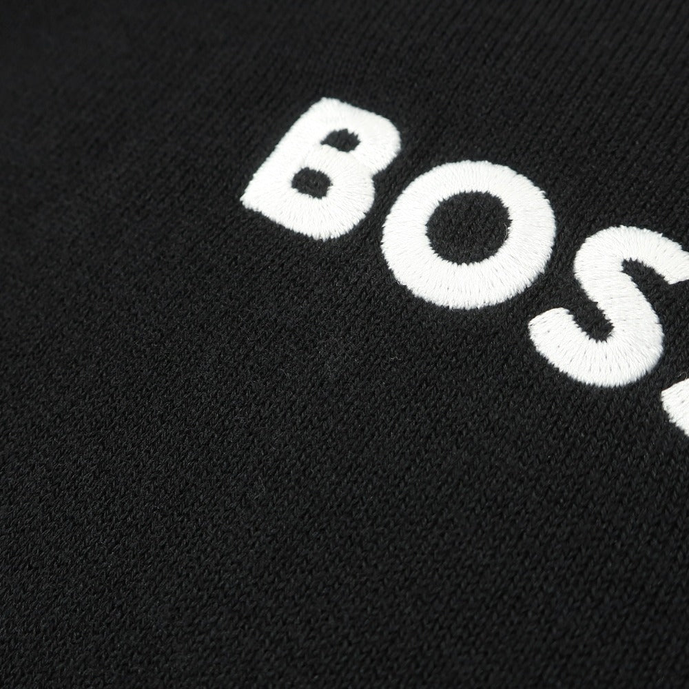 【中古】ボス BOSS コットン ナイロンポリウレタン 切り替えデザイン ハーフジップ プルオーバーニット ブラックxグレー【サイズXXL】【 状態ランクB 】【 メンズ 】