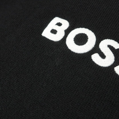 【中古】ボス BOSS コットン ナイロンポリウレタン 切り替えデザイン ハーフジップ プルオーバーニット ブラックxグレー【サイズXXL】【 状態ランクB 】【 メンズ 】